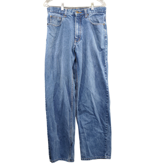 Eddie Domani Men's Straight Leg Jeans Blue 32x32 Stone Wash Denim 5-Pocket - Picture 1 of 13